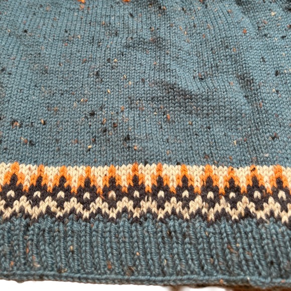 Kids Handemade Nordic Fair Isle Fox Design Wool Pullover Children's 15"W x 16" L - Picture 4 of 5